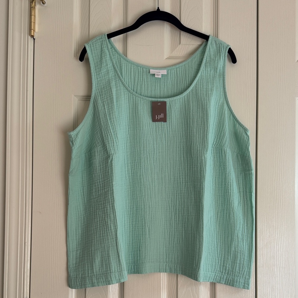 J.Jill Sleeveless Cotton Tank Top – Cool Aqua | XL | NWT